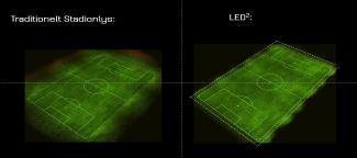 led lighting on football pitch
